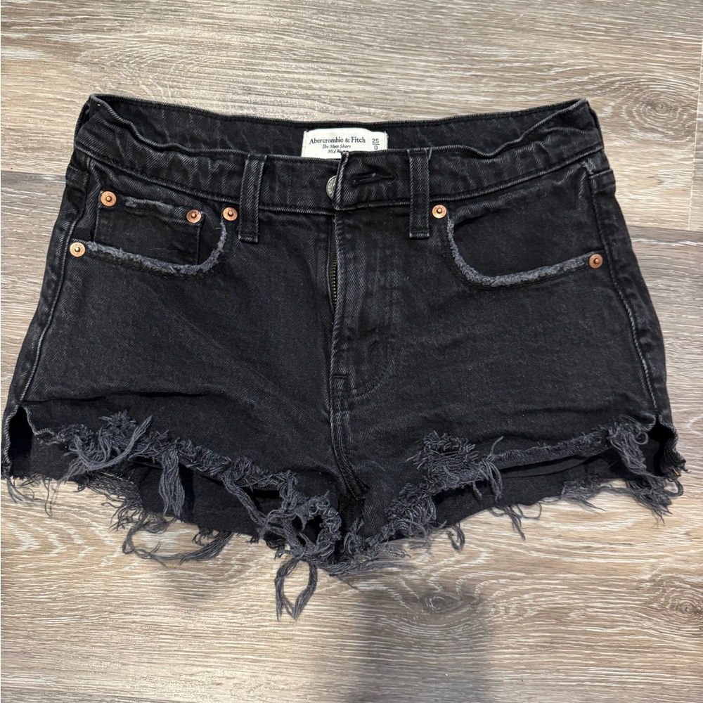 Abercrombie & Fitch Black Denim Shorts